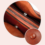 Obangbag Women Vintage Retro Chic Large Capacity Multifunction Oil Wax Leather Tote Bag Crossbody Bag for Work