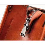 Obangbag Women Vintage Retro Chic Large Capacity Multifunction Oil Wax Leather Tote Bag Crossbody Bag for Work