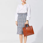 Obangbag Women Vintage Retro Chic Large Capacity Multifunction Oil Wax Leather Tote Bag Crossbody Bag for Work