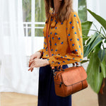 Women Vintage Leather Tote Handbag Large Capacity Work Shoulder Bag